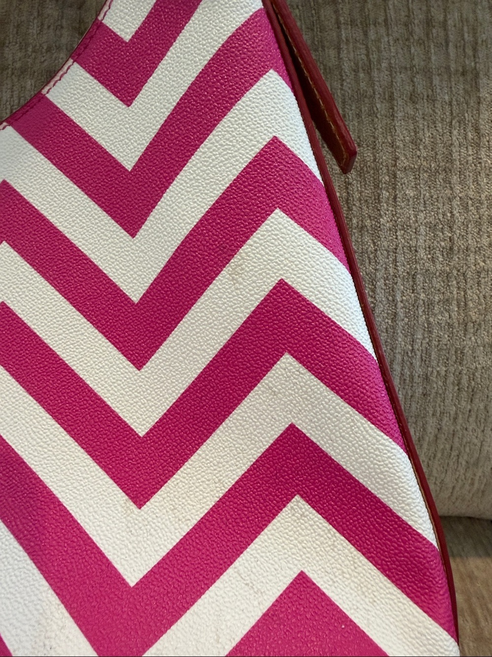 Dooney and Burke Chevron, hobo bag and pink and white zigzag - Picture 3 of 12